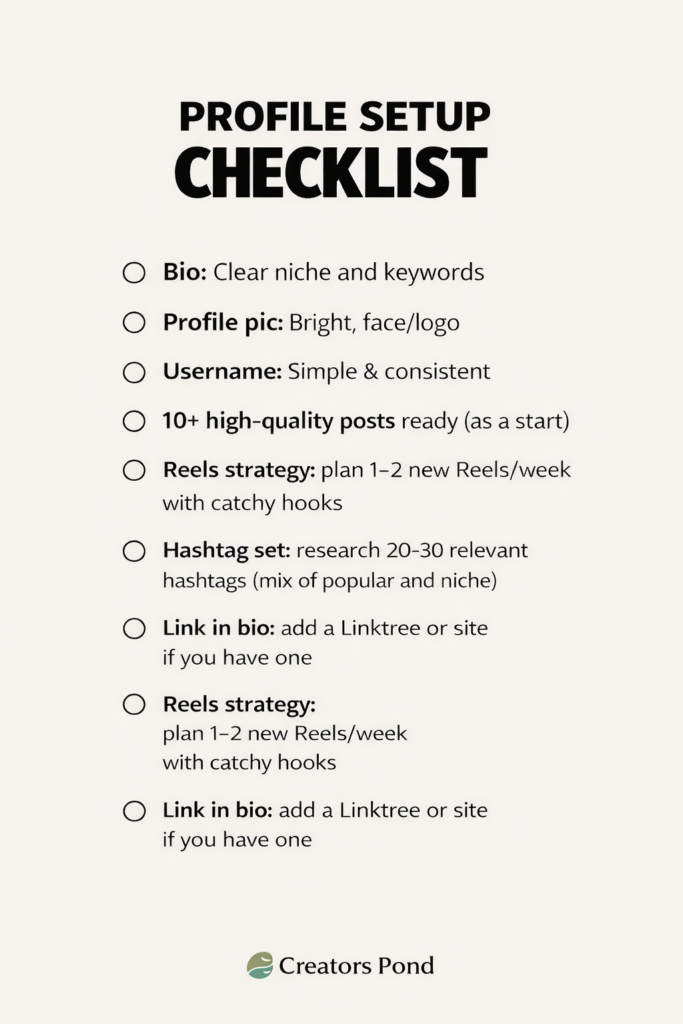 Profile Setup Checklist